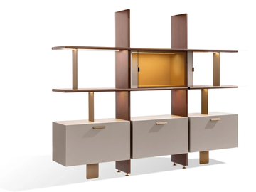 DUO S - Open wooden bookcase with built-in lights by Carpanese Home - view 2